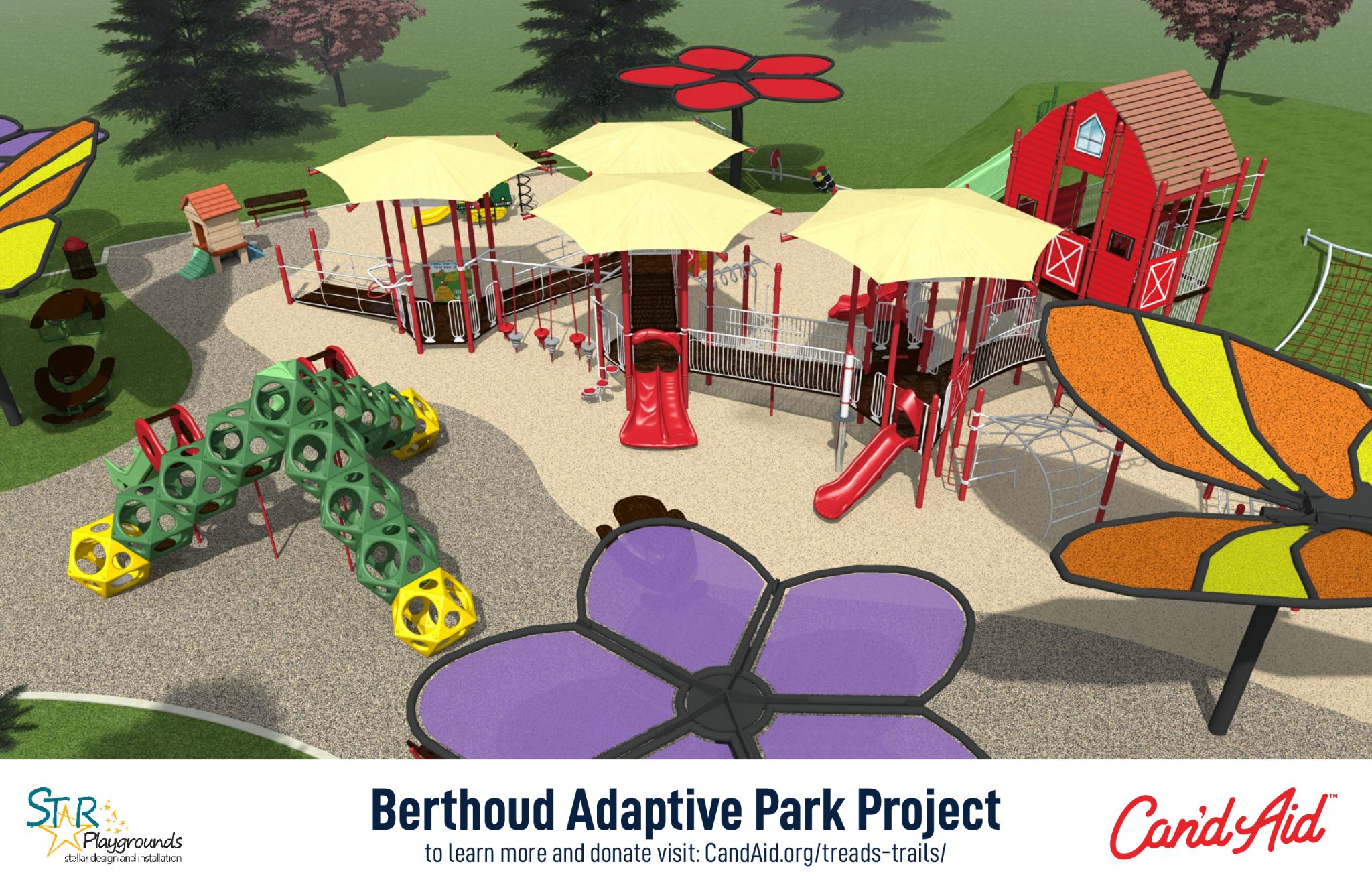 A rendering of an accessible playground