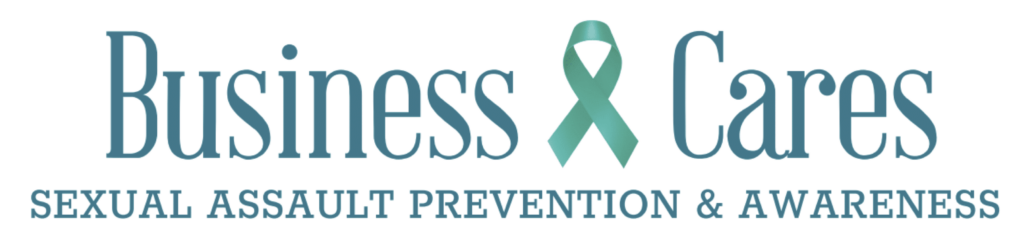 Business Cares about Sexual Assault Prevention & Awareness with green ribbon